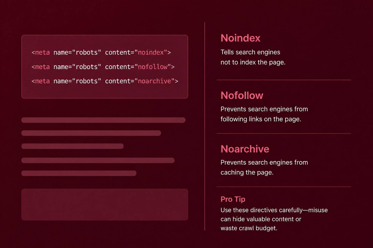 Noindex, Nofollow, and Noarchive: When You Should (and Shouldn’t) Use Them