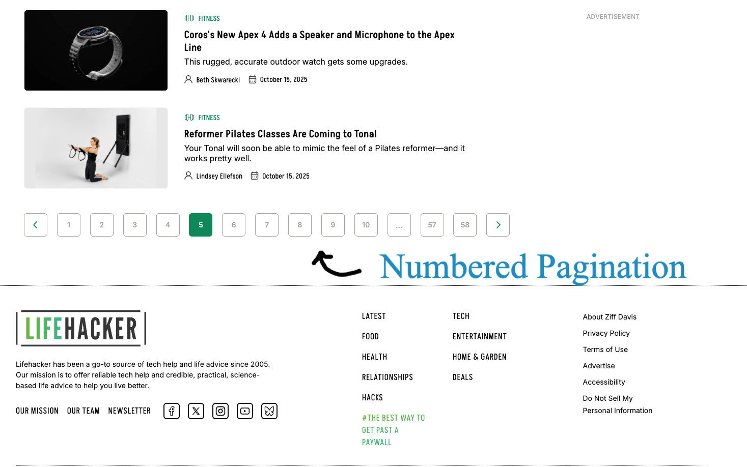 Numbered pagination SEO